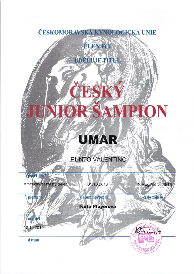UMAR Český junior Šampion