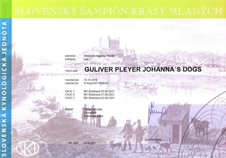 4. Guliver Pleyer Slovenský Junior Šampion