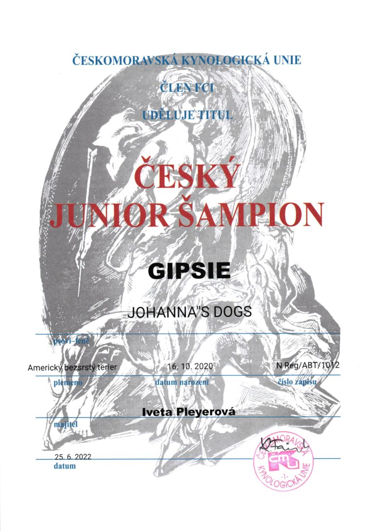 7. Gipsie Český Junior Šampion